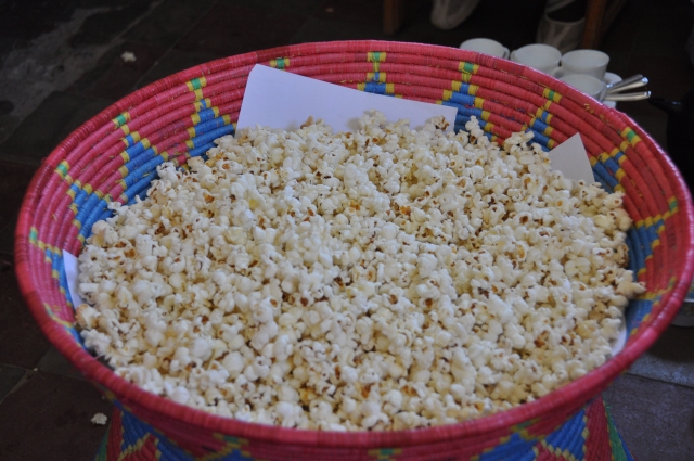 Popcorn og feststemning
